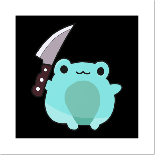 Funny frog with knife! Posters and Art